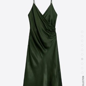 Zara Draped Midi Slip Dress - NWOT